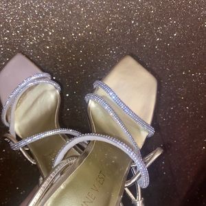 GOLD/SILVER NINE WEST HEELS
